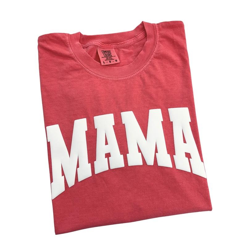 Mama WHITE Puff Comfort Colors T-Shirt Hoodie, Sweatshirt | HypeCrazeTee.com