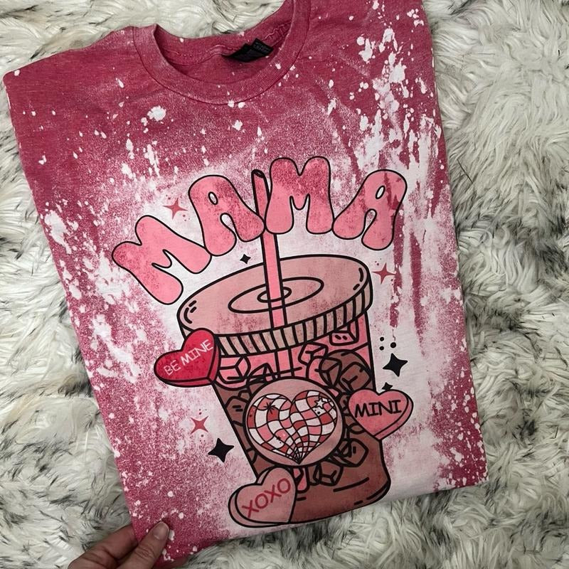 Mama iced coffee, short sleeve, bleached shirt red Hoodie, Sweatshirt | HypeCrazeTee.com