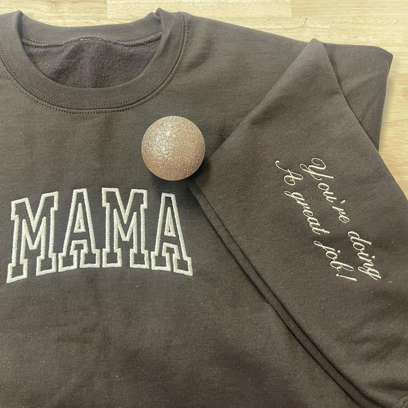 Mama sweatshirt sleeve detail T-Shirts, Hoodie | HypeCrazeTee.com