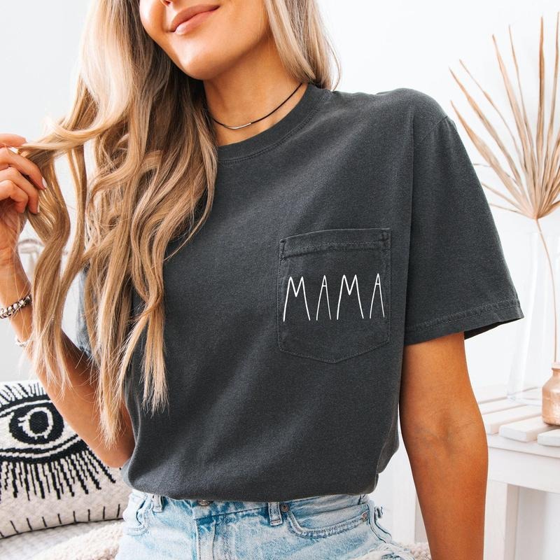 Mama, Minimalist Pocket Tee, Comfort Colors, Mother's Day, Comfort Colors Tshirt, Women's Comfort Colors Tee Hoodie,...