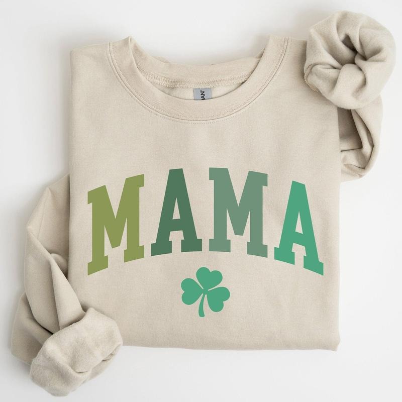 Mama, Shamrock, Collegiate, St Patrick's Day Sweatshirt T-Shirts, Hoodie | HypeCrazeTee.com