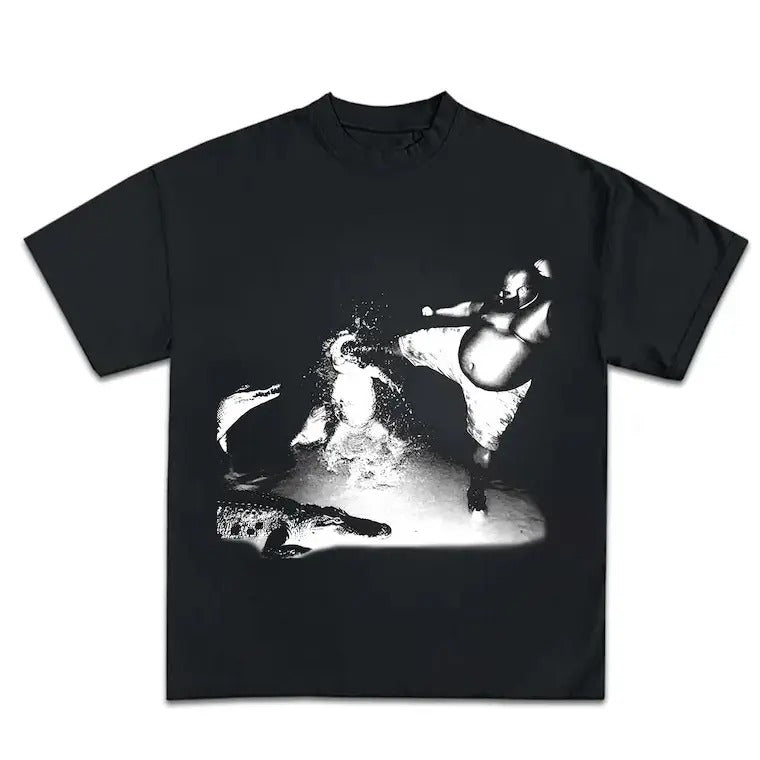 Man Kick Alligator In Swamp T Shirt Hoodie, Sweatshirt | HypeCrazeTee.com