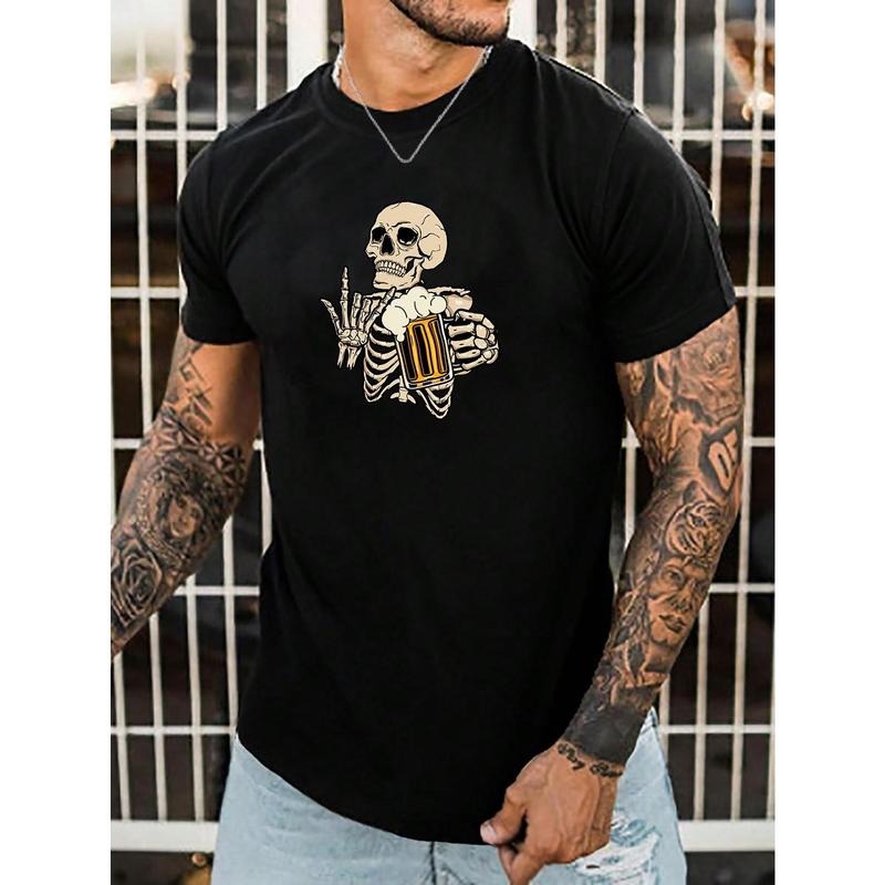 Manfinity RebelGame Men's Deep Grey Standard Code Tight-Fitting Short Sleeve T-Shirt Made in USA Hoodie, Sweatshirt
