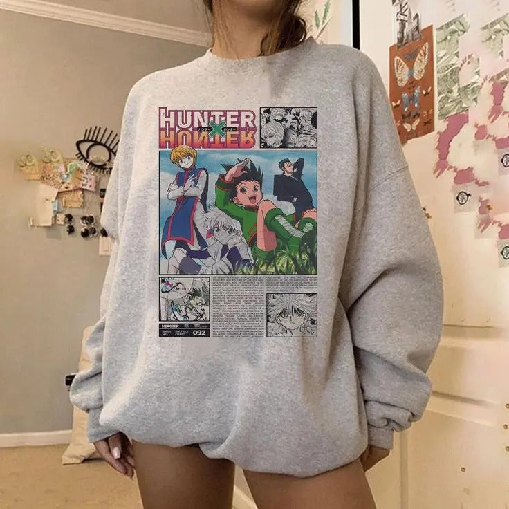 Manga Anime Hunter Sweatshirt, Japanese Streetwear, Gift For Friend, Anime Sweatshirt T-Shirts, Hoodie | HypeCrazeTee.com