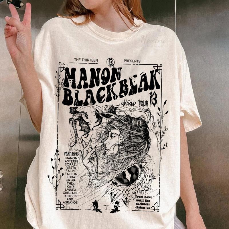 Manon Blackbeak Throne of Glass T-Shirt, The Thirteen Shirts, From Now Until The Darkness Claims Us Tee, ACOTAR Crescent...