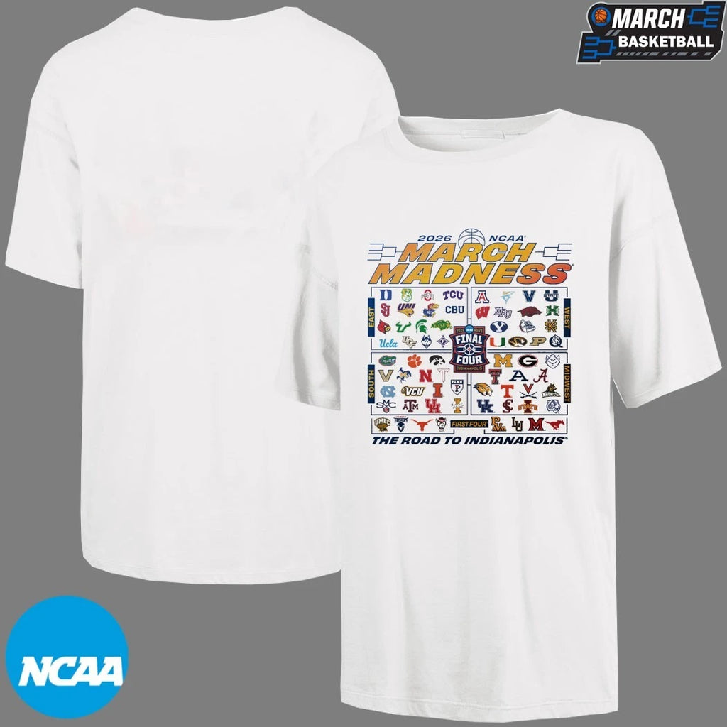 March Madness NCAA Final Four Men’s The Road To Indianapolis 2026 T-shirts
