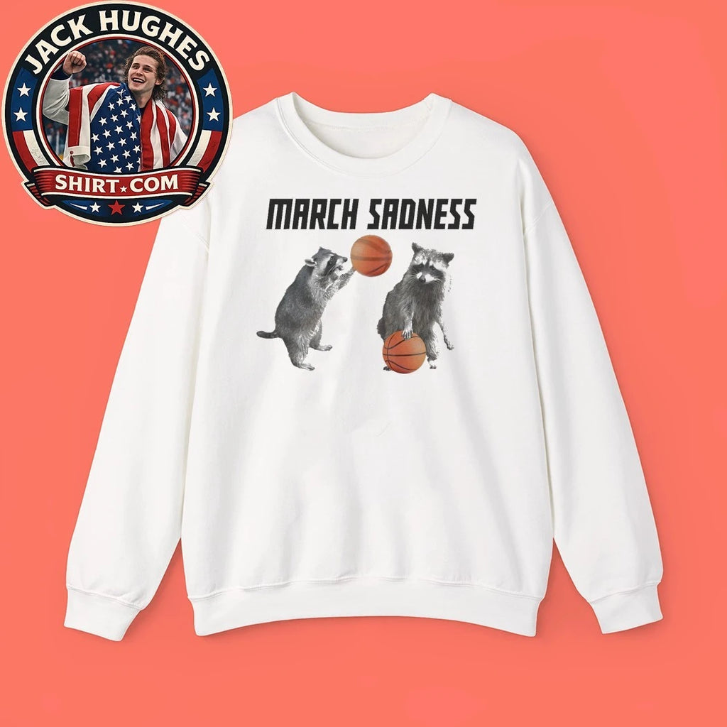 March Sadness Raccoon Graphic T-Shirt