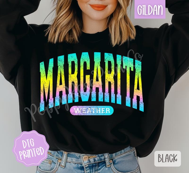 Margarita Weather Sweatshirt, Cute Summer Sweater, Girly Beach Crewneck T-Shirts, Hoodie | HypeCrazeTee.com