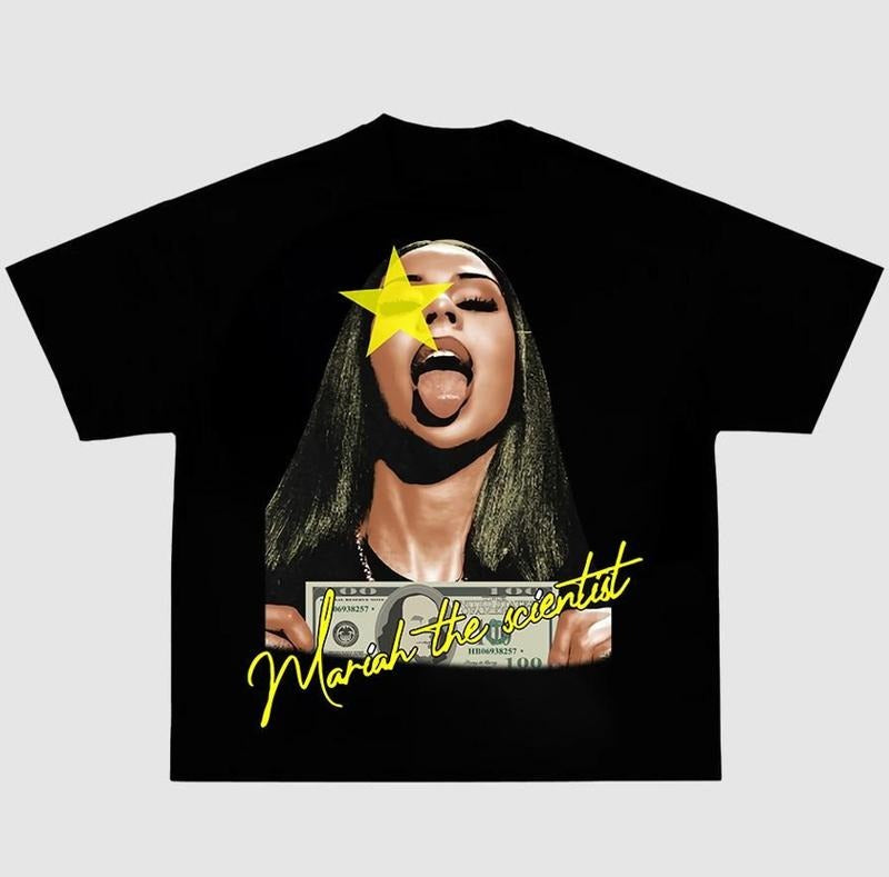 Mariahh The Scientistt Star Yellow Tee Shirt, Graphic Tee Shirt Hoodie, Sweatshirt | HypeCrazeTee.com