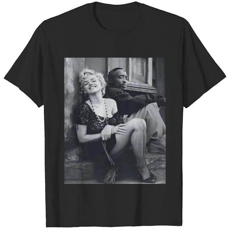 Marilyn Monroe and 2Pac Cotton Unisex Tshirt Streetwear Hoodie, Sweatshirt | HypeCrazeTee.com