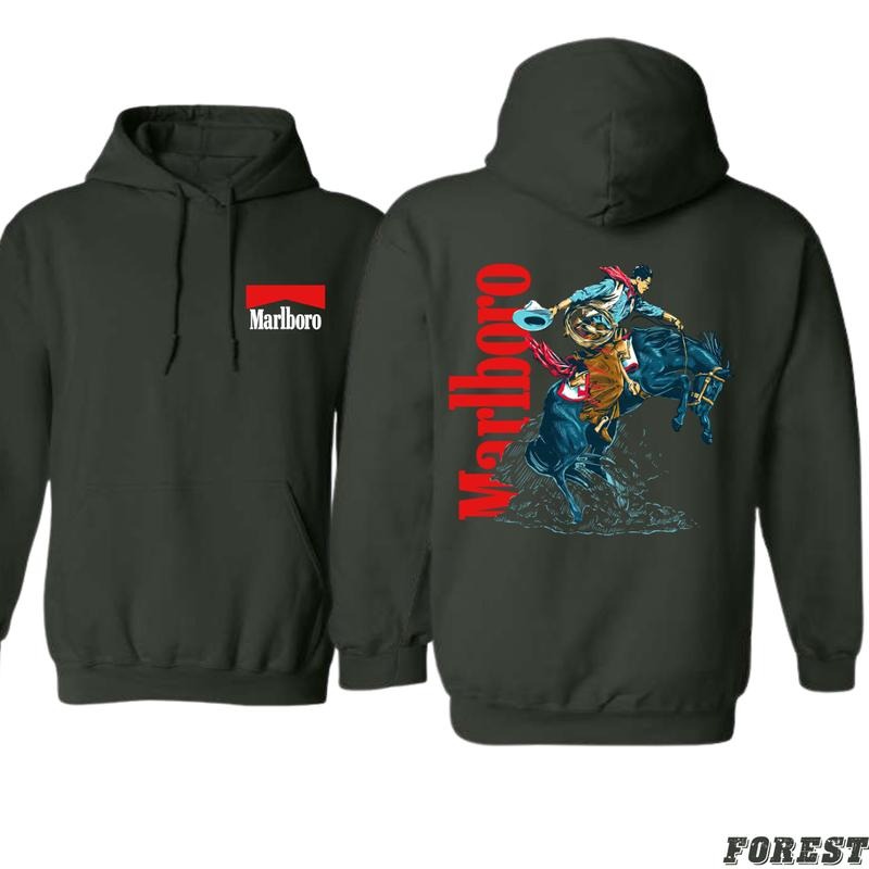 Marlboro Classic Western Rodeo Hoodie - Unisex Sweatshirt with Bold Cowboy Graphics, Unisex Design, Casual Style, Perfect...
