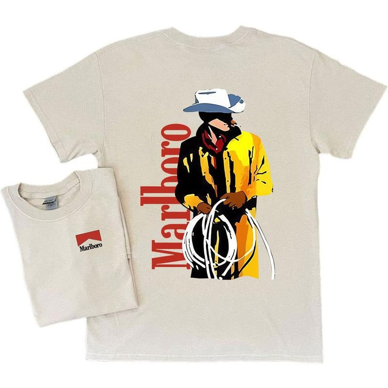 Marlboro T-shirt, Vintage 80s Marlboro Cowboy For Men, Full Color Hoodie, Sweatshirt | HypeCrazeTee.com