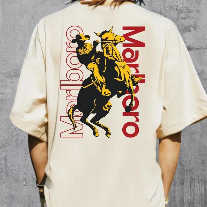 Marlboroo Cowboy Shirt, Western Graphic Tee, Cowboy Horse Shirt, Y2K Country Shirt Hoodie, Sweatshirt | HypeCrazeTee.com