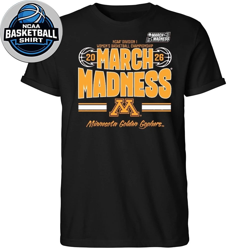 Maroon Minnesota Golden Gophers 2026 NCAA Women’s Basketball Tournament March Madness Logo T-Shirt