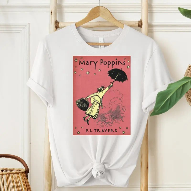 Mary Poppins Book Cover Shirt, Classic Literature Book Jacket Sweatshirt, Book Cover Art Print Shirt, Book Lover Shirt,...