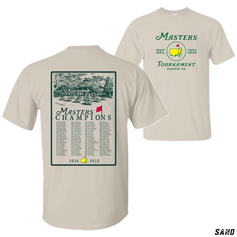 Masters Tournament 2025 Shirt, Classic Design Featuring Iconic Champions List and Augusta National Golf Club, Perfect for...