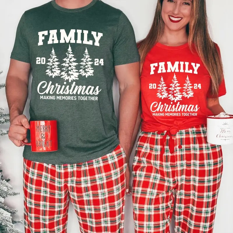 Matching Family Christmas 2024 T-shirt, Christmas Family Shirt, Family Matching Tee, Holiday Shirt, Christmas Tree...