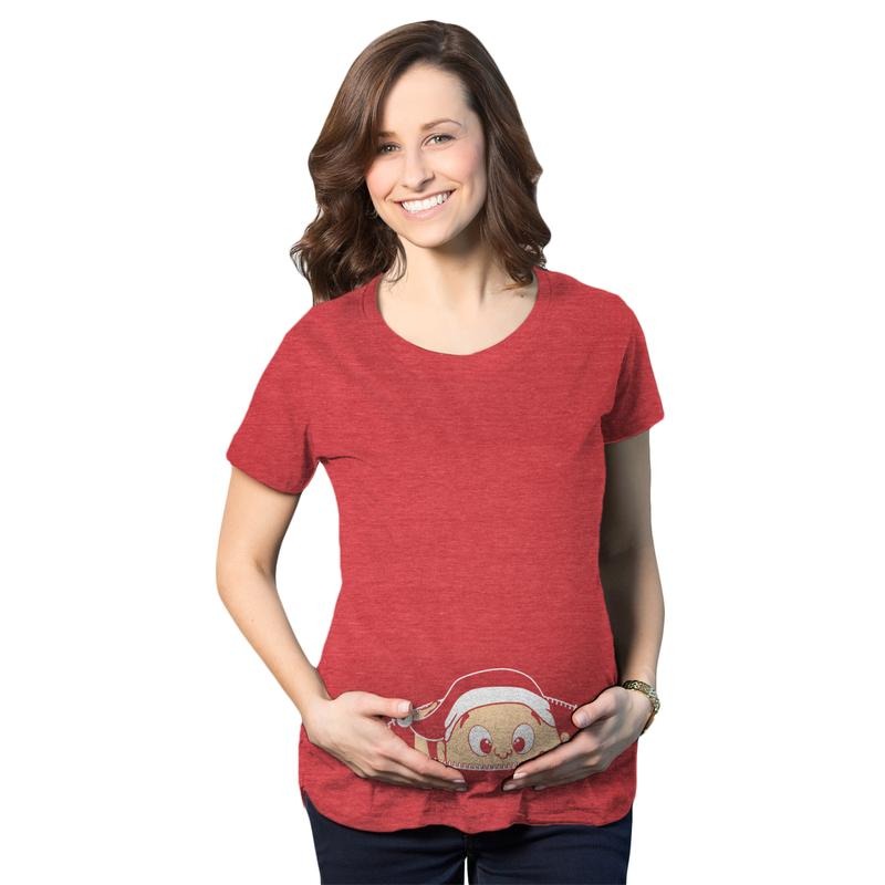 Maternity Christmas Baby Peeking Elf Funny T shirt Announcement Pregnancy Bump Funny Graphic Maternity Tee Cute Pregnancy...