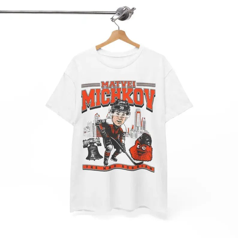 Matvei Michkov Bobblehead Flyers Shirt Hockey Graphic Unisex Tee Top Hoodie, Sweatshirt | HypeCrazeTee.com