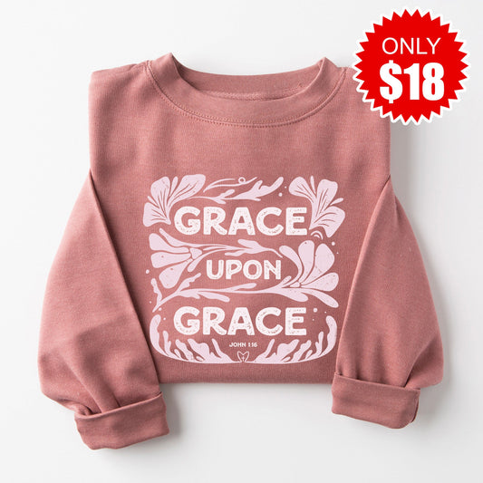 Grace Upon Grace Sweatshirt - Heather Mauve - 18
