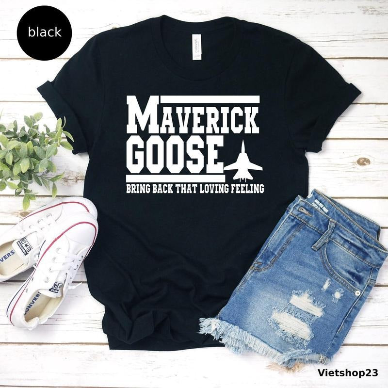 Maverick Goose Unisex T-shirt, Top Gun Maverick Tee, Pilot & Co-pilot Shirts, Goose And Maverick Tee, Father's Day,...