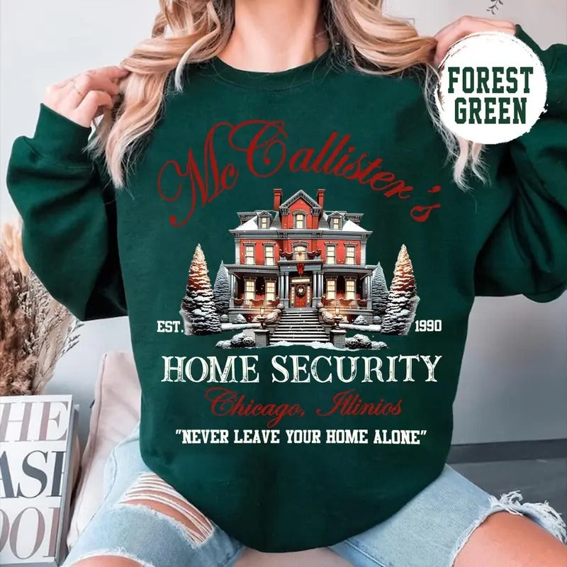 McCallister Home Security Sweatshirt, Christmas Movie Sweater, Funny Christmas Sweatshirt, McCallister Shirt, Christmas...