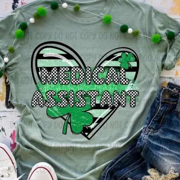 Medical Assistant Clover Heart DTF Transfers - THIS IS NOT A SHIRT Hoodie, Sweatshirt | HypeCrazeTee.com