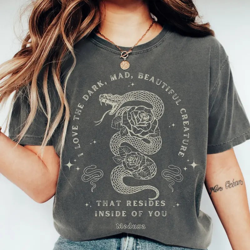 Medusa Shirt Greek Mythology Medusa Gothic Clothing Greek Goddess Goth Clothing Greek Mythology Shirt Dark Academia...