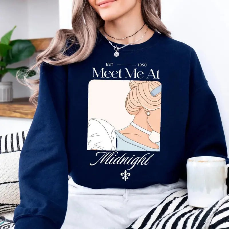 Meet Me At Midnight Sweatshirt, Retro Princess Sweatshirt, Princess Worlds Tee Shirt Hoodie | HypeCrazeTee.com