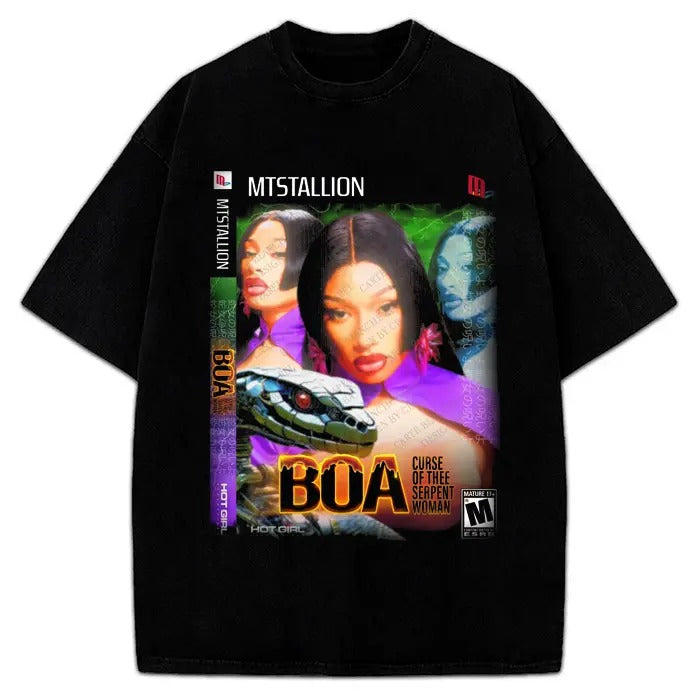 Megan Thee Stallion T-Shirt BOA Video Game Cover Graphics Fan Art Tee Crewneck Cotton Hoodie, Sweatshirt | HypeCrazeTee.com