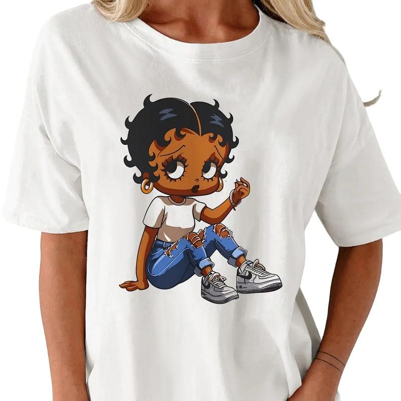 Melanin Betty Boop T Shirt, Betty Boo, Latina Betty, Feminist's Shirt, Girl Power Graphic Tee, Black Curvy Girl, Adult...