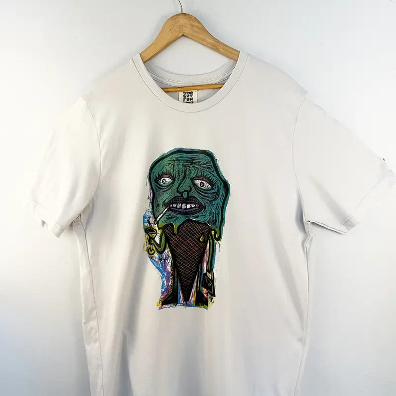 Meltdown Blue Ras Mary Colorway Hand printed  Woodcut T Shirt Menswear Cotton Top Tshirt Classic Hoodie, Sweatshirt