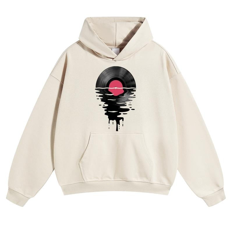 Melting Vinyl Graphic Hoodies Fall Outfits Outfits Men Hoodies Men Vacation Outfits Sweater Longsleeveshirt Fall Outfit...