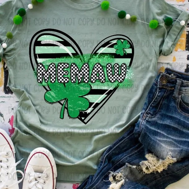 Memaw  Clover Heart DTF Transfers - THIS IS NOT A SHIRT Hoodie, Sweatshirt | HypeCrazeTee.com