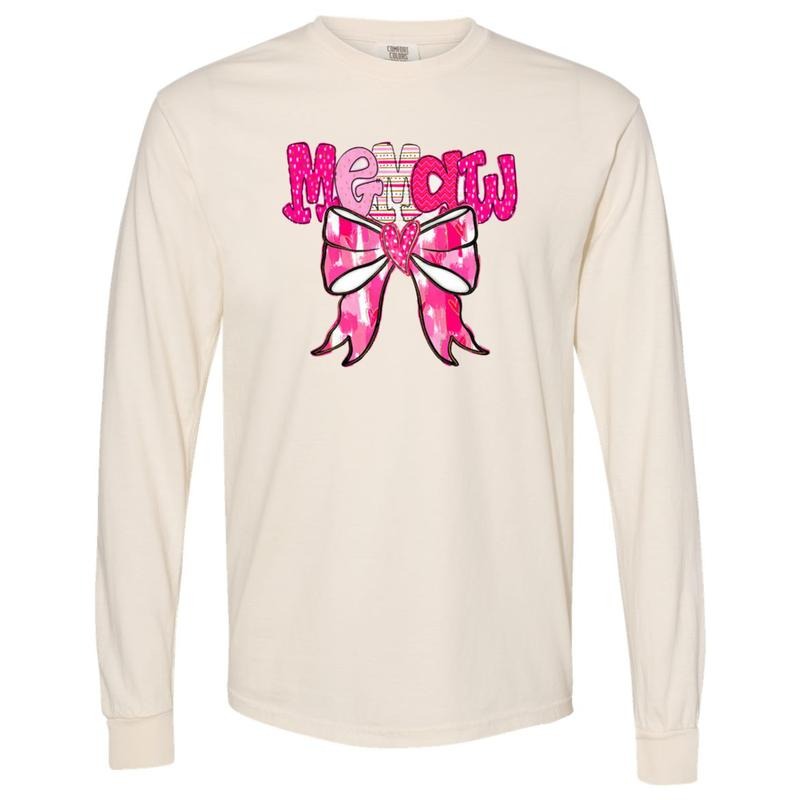 Memaw Valentine Coquette Long Sleeve Comfort Colors T-Shirt Hoodie, Sweatshirt | HypeCrazeTee.com