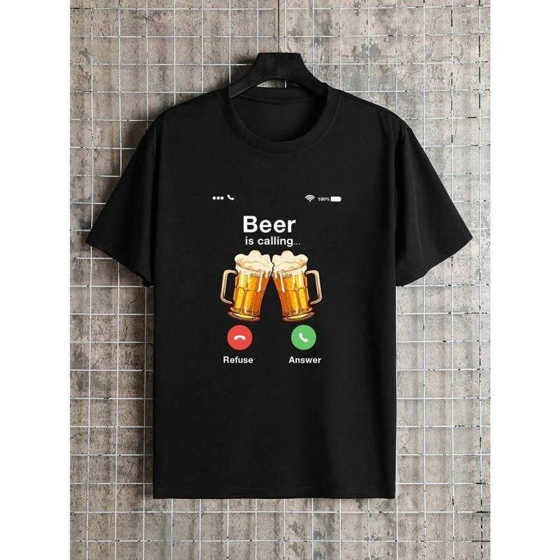 Men Beer Printed Casual Short-Sleeved T-Shirt For Spring And Summer Made in USA Hoodie, Sweatshirt | HypeCrazeTee.com