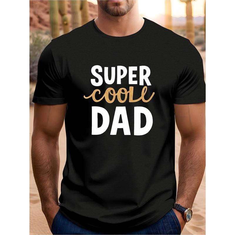 Men'S "Super Cool Dad" Graphic Tee - Black Crew Neck Short Sleeve T-Shirt, Hoodie, Sweatshirt | HypeCrazeTee.com