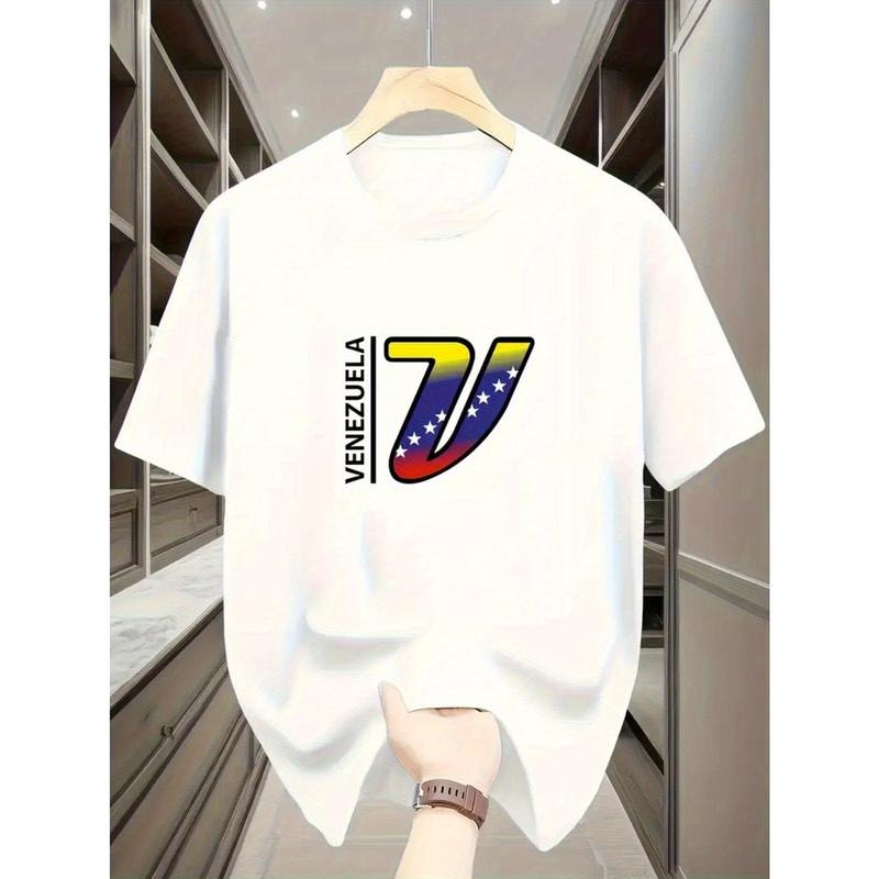 Men'S Casual Summer T-Shirt Short Sleeve Fashion Simple Street Style European And American Fashion Couple, Cotton Short...