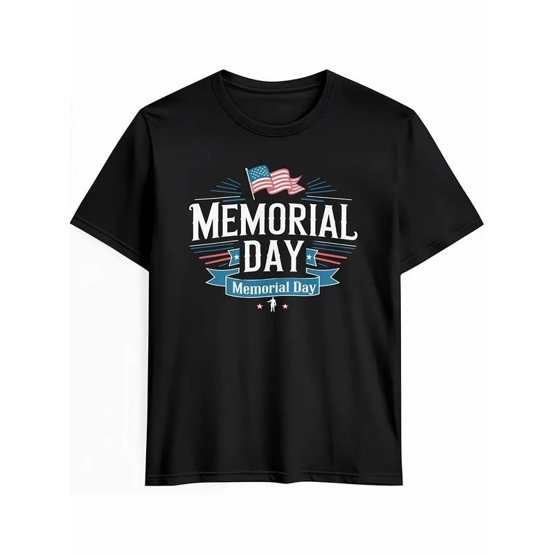 Men'S Memorial Day American Flag Graphic T-Shirt 2025 Comfortable Cotton Men'S Round Neck Short Sleeves T-shirt Hoodie,...