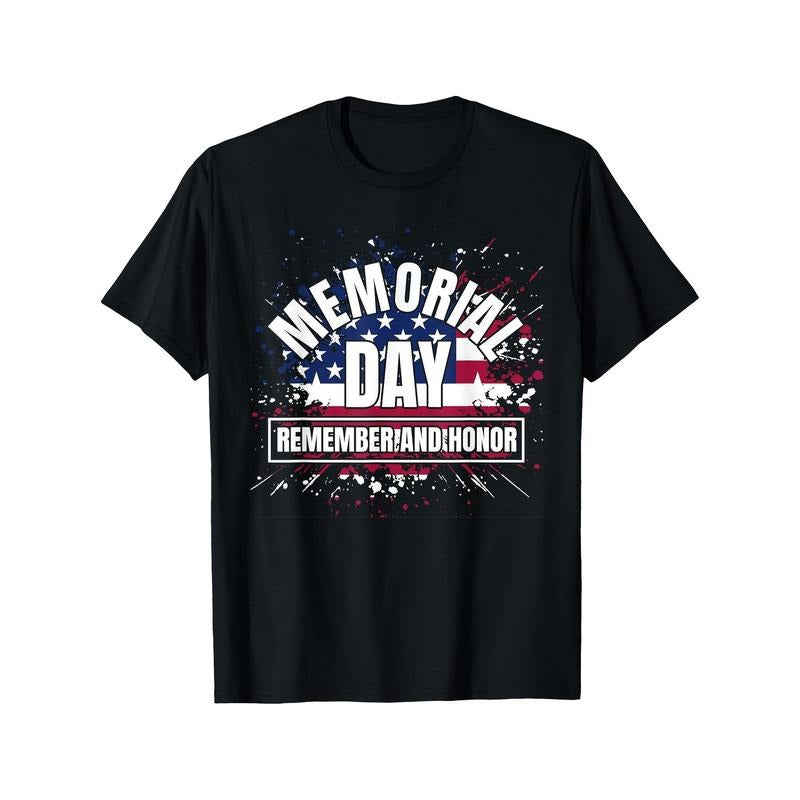 Men'S Memorial Day Remember and Honor Graphic T-Shirt