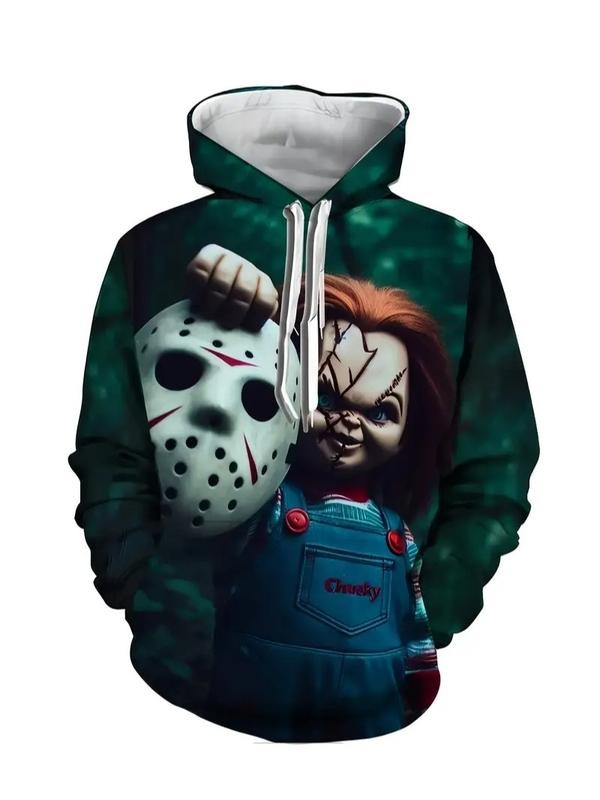 Men'S Plus Size Casual Street Style Hooded Sweatshirt, Polyester Knit Fabric with Slight Stretch T-Shirts, Hoodie
