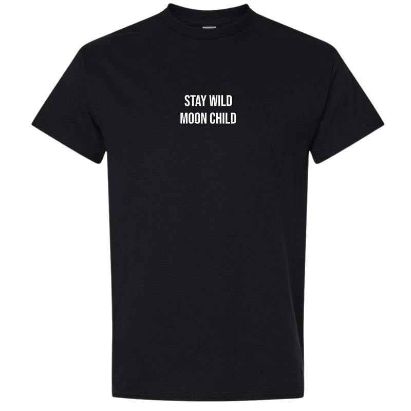 Men's "Stay Wild, Moon Child" Tshirt, Funny T shirts For Men and Women, Dark Humor Graphic Tees, Menswear Tops Hoodie,...