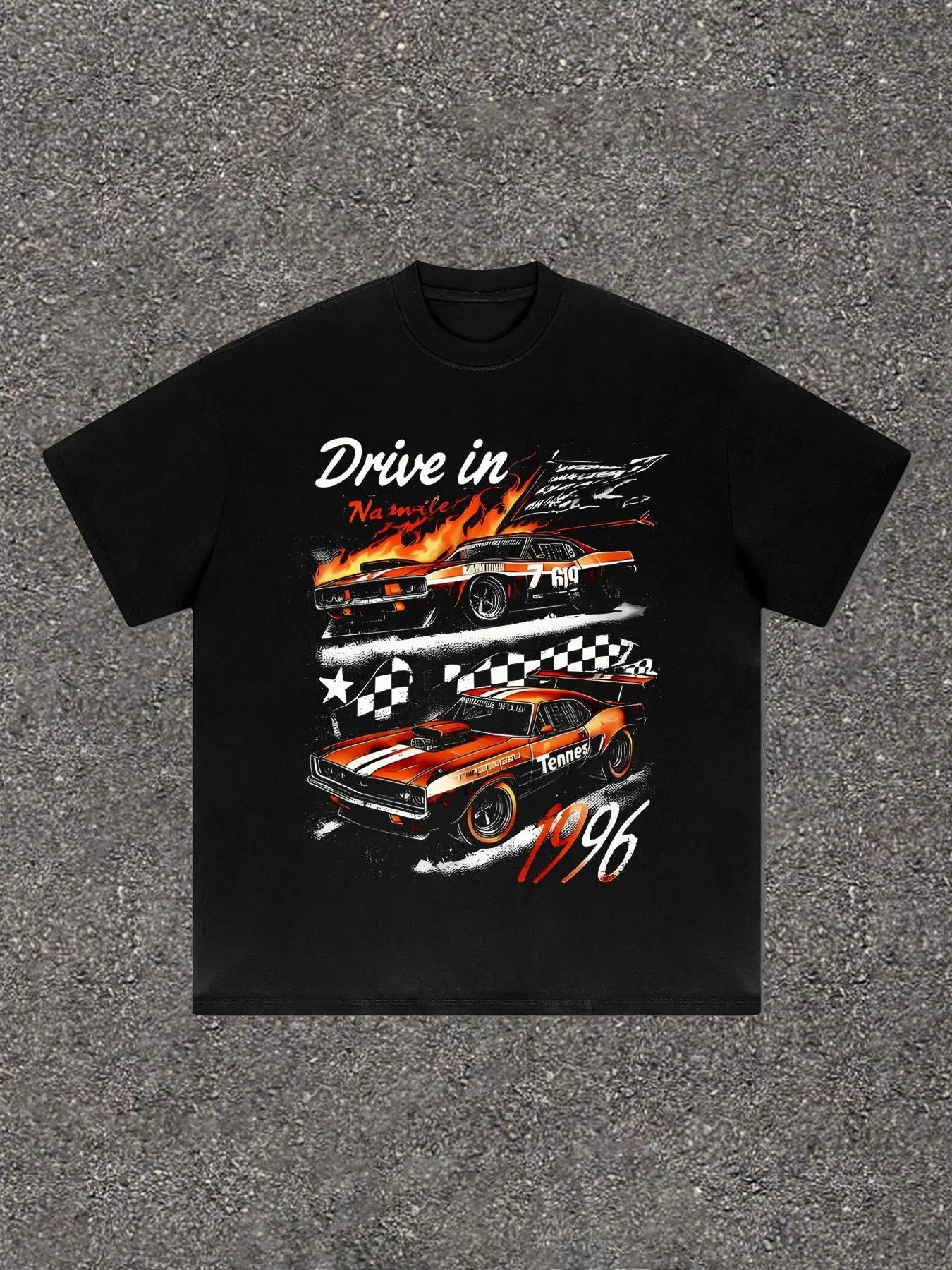 Men's Car Graphic Print Round Neck Tee, Regular Fit Casual Short Sleeve T-shirt, Men's Summer Top for Daily Wear,...