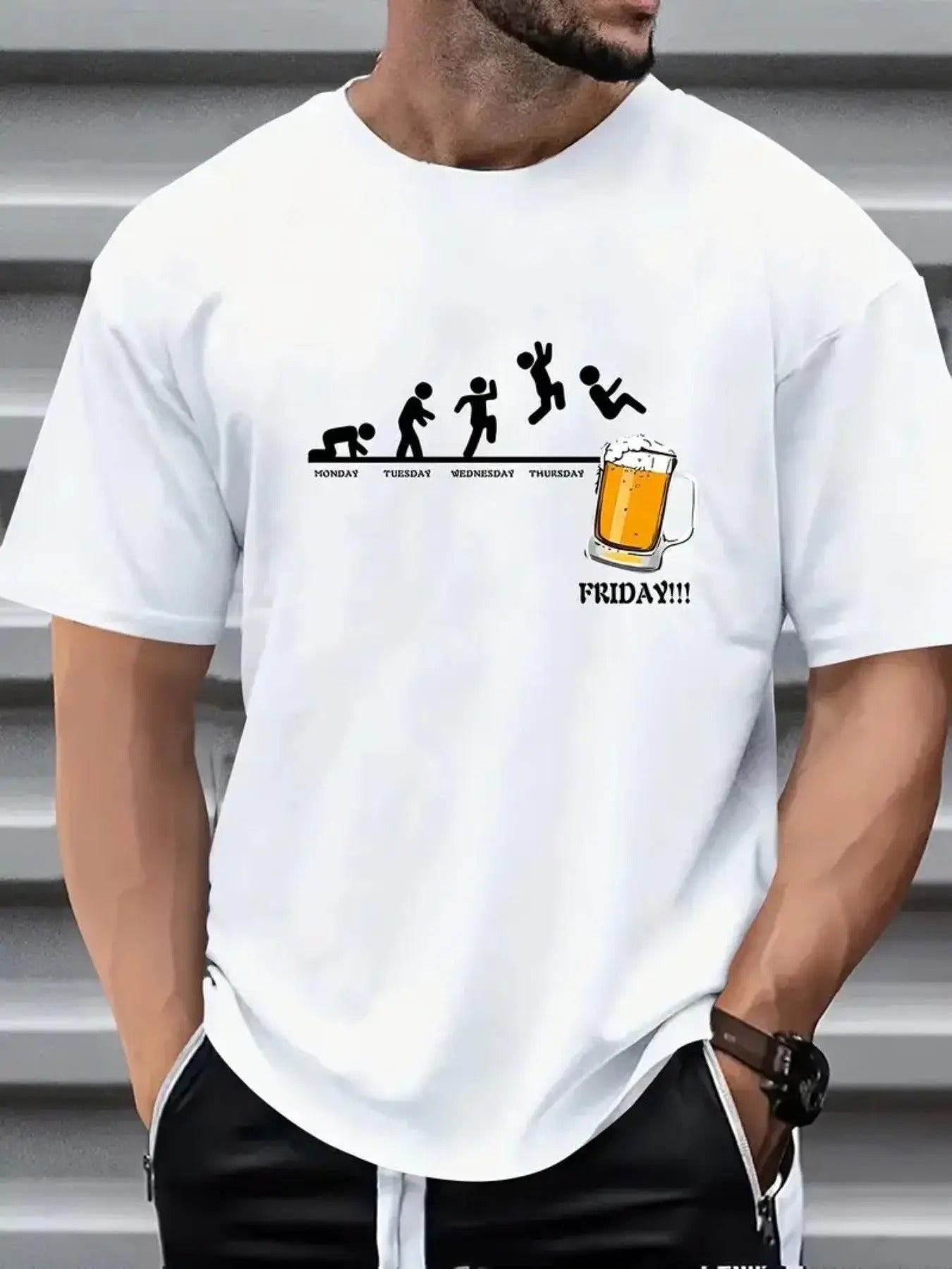 Men's Cartoon & Letter Print Round Neck Tee, Regular Fit Casual Short Sleeve T-shirt for Daily Wear, Men's Top for All...