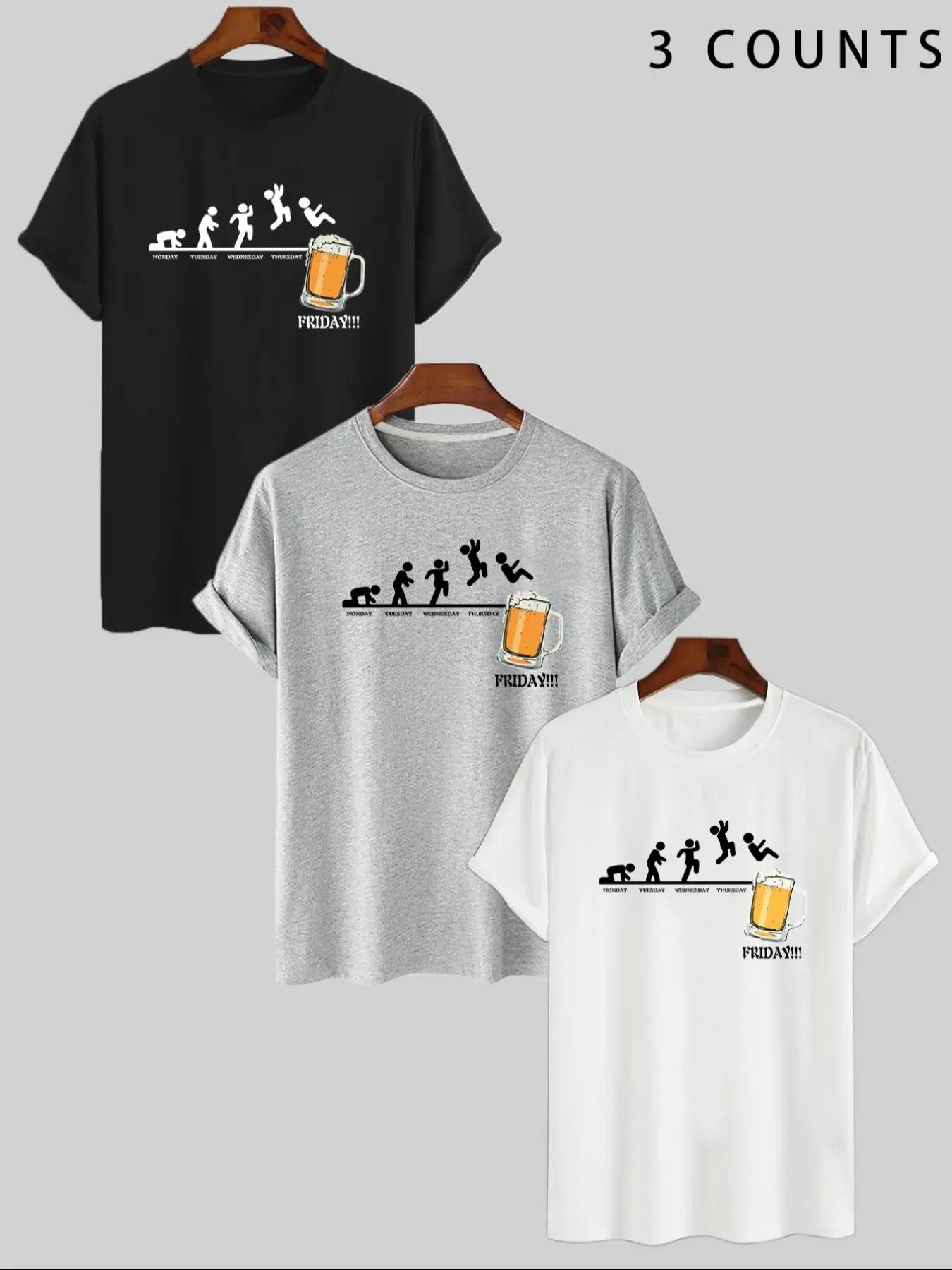 Men's Cartoon & Letter Print Round Neck Tee, Regular Fit Casual Short Sleeve T-shirt for Daily Wear, Men's Top for All...