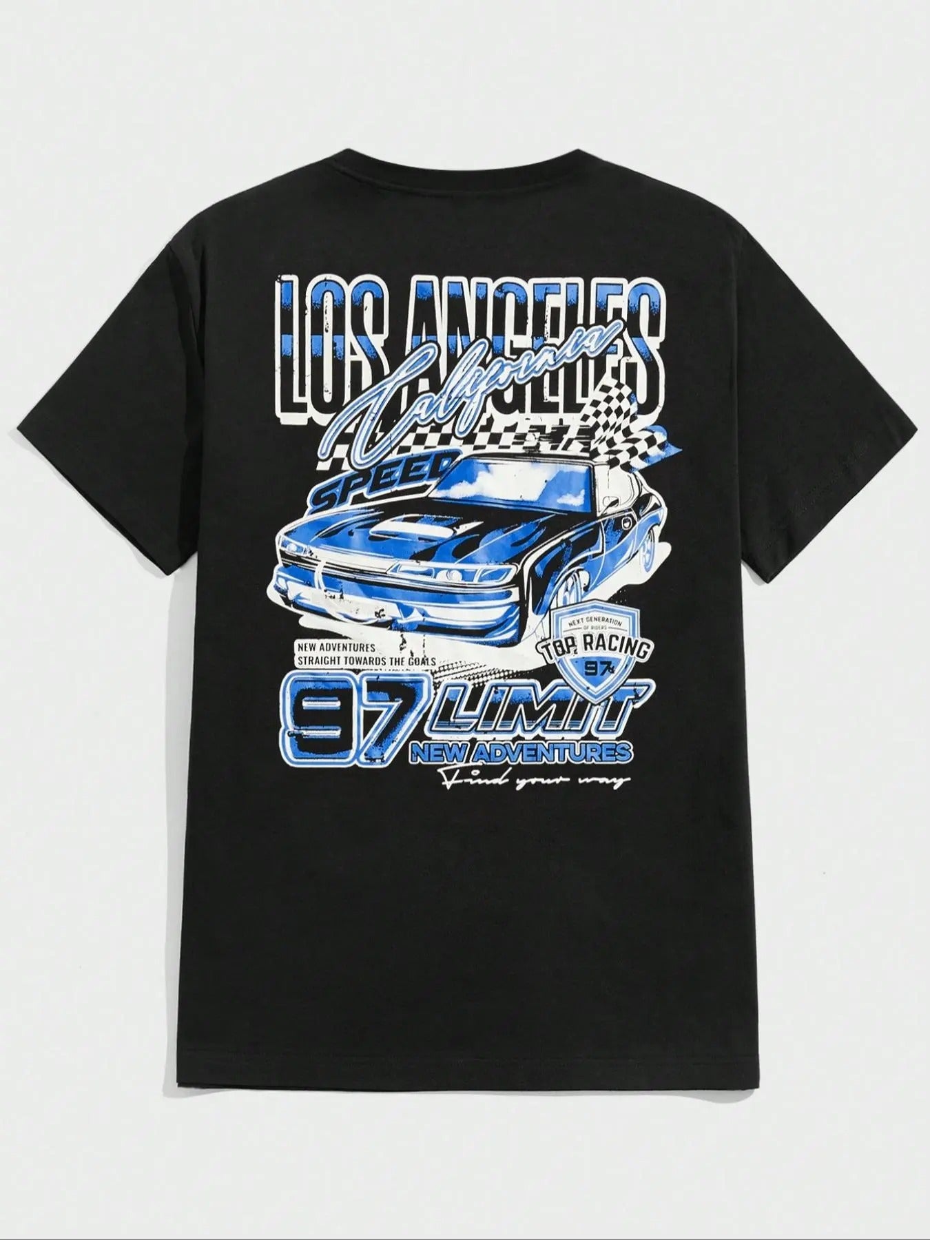 Men's Cartoon Car Graphic Print Round Neck Tee, Regular Fit Casual Short Sleeve T-shirt, Men's Summer Top for Daily Wear...