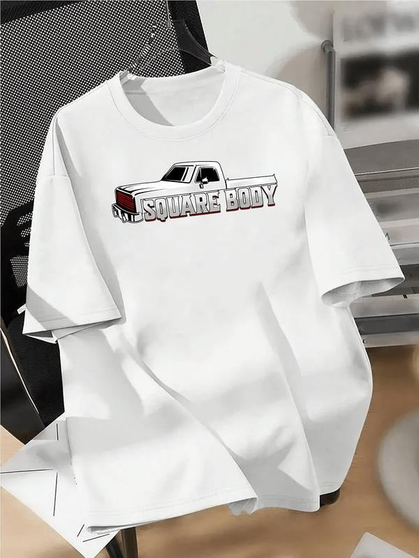Men's Casual Square Body Print T-Shirt