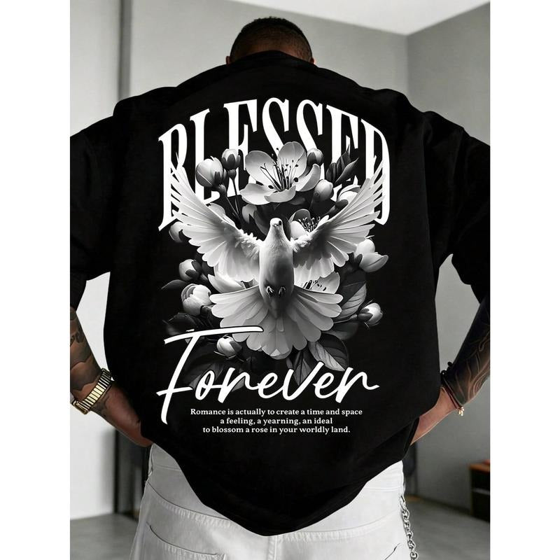 Men's Casual Versatile Simple Graphic Print Short Sleeve T-Shirt Hoodie, Sweatshirt | HypeCrazeTee.com