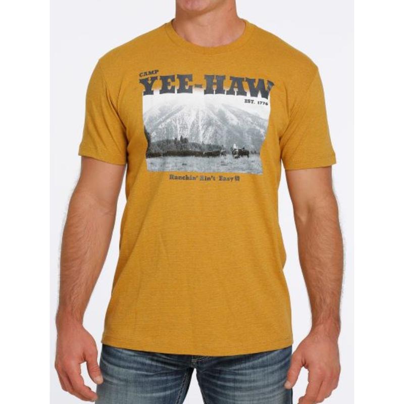 Men's Cinch Gold T-Shirt, Ranchin' Ain't Easy Graphic, Western Cowboy Workwear Hoodie, Sweatshirt | HypeCrazeTee.com