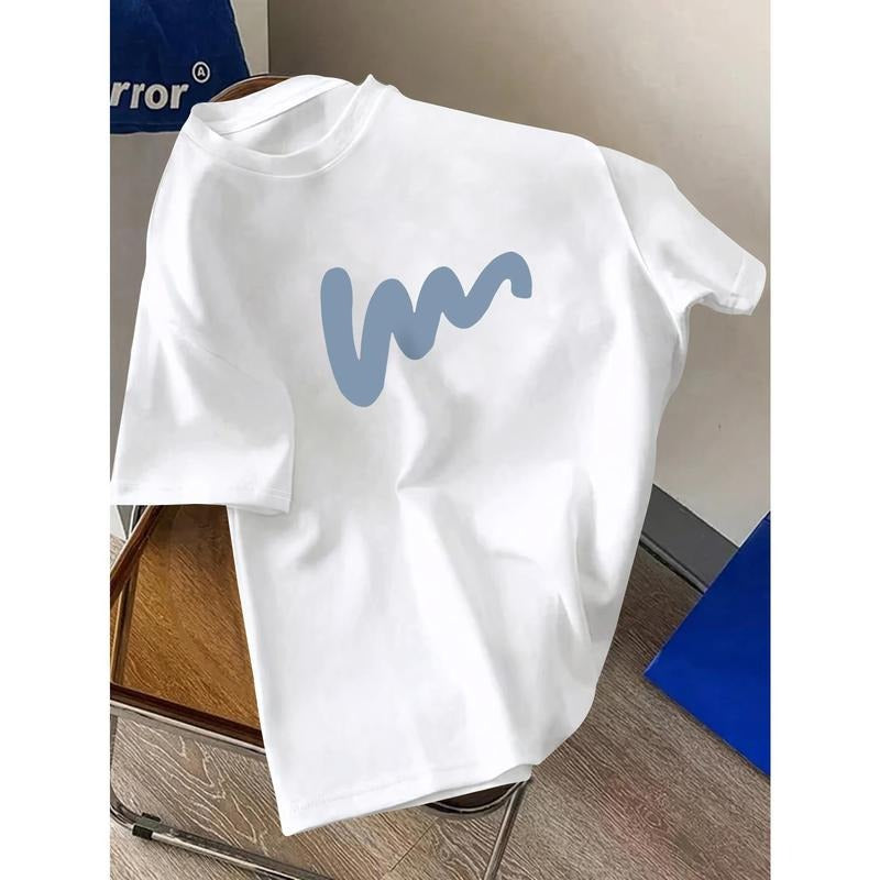 Men's Creative Top for Summer and Spring Outdoor, Short Sleeve Crew Neck Line Graphic Print Casual T-shirt Hoodie, Sweatshirt
